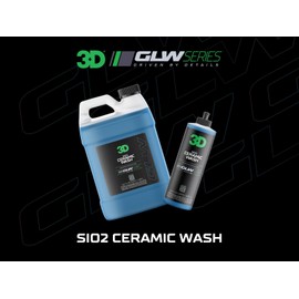 3D SiO2 Ceramic Wash and Wax Soap, GLW Series | Hyper-Glide Hydrophobic Formula | Ultimate Dirt & Contaminant Eliminator | Protects Paint | DIY Car Detailing | 64 oz