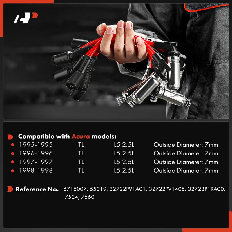 A-Premium 6PCS Spark Plug Wires Compatible with Acura TL 1995