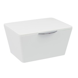 WENKO Brasil Storage Box with Lid, TPE, White, 19 x 15.5 x 10 cm