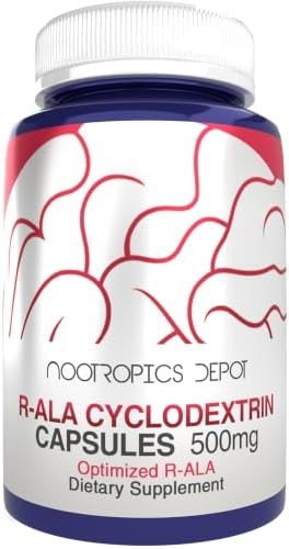 Nootropics Depot- Comprimidos complejos de ciclodextrina RALA  500 mg  Ácido Ralfa lipoico optimizado  90 unidades