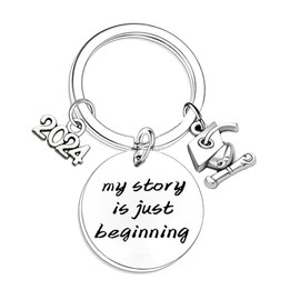 Nfyxcaz 2024 Graduation Gifts Graduation Keychain Class of 2024 Inspirational Keyring Gifts for Daughter Son Niece Graduation Gifts for Boys Girls My Story Is Just Beginning