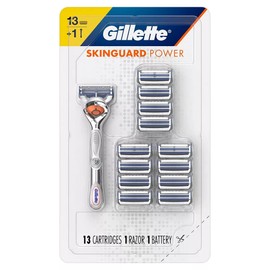 Gillette Gillette SkinGuard Power Men's Razor Handle + 13 Blade Refills
