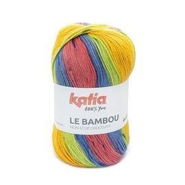 Katia LE BAMBU in 100 gram balls and 120 metres (yellow - strawberry red - green-blue (103))