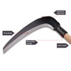 EcoDigiLife Solid Wood Long Handle Weeding Sickle, 30cm Extended Blade