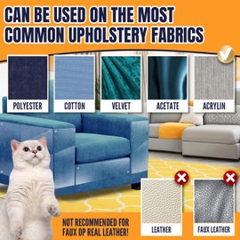 Anti Cat Scratch Furniture Protector-12 Pack Single Side Couch Protector for Cats, Self-Adhesive Cat Tape for Furniture, Clear Cat Scratch Deterrent for Furniture Door Walls