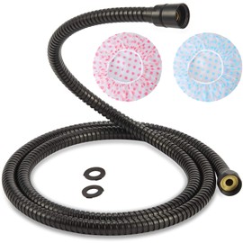 TRIPHIL Kink-free Shower Hoses for Handheld Showerhead Hose Replacement Flexible Metal Shower Tube Extension 360 Degree Swivel Anti-twist Brass Nuts Stainless Steel Sleeve Oil Rubbed Bronze 59 Inches