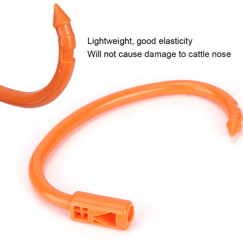 10PCS Plastic Lightweight Good Elasticity Farm Bull Nose Ring Accessory