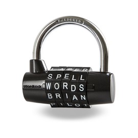 Wordlock PL-004-BK 01336000854 Combination Padlock, 1 Pack, Black