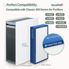 Uaswpart 7400 Smart Filter Compatible with Blueair Air Purifier 7410i 7470i