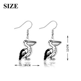 OKEYCH Pelican Lover Gift Pelican Earrings Pelican Design Jewelry Tropical Bird Lover Gift (Pelican E)