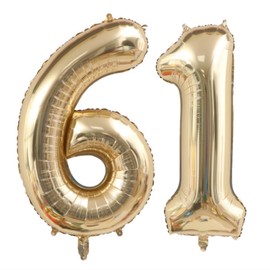 40 Inch Champagne Gold Number 16 Balloons Number 61 Balloons，16th Birthday Decorations Supplies. (16)