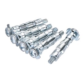 sourcing map M5x37mm Hollow Drive Wall Bolt Screws Zinc Plated Steel for Drywall, Plaster and Tile 20pcs