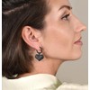 Black Heart Drop Earring for Women,Dangle Huggie Hoop Jewelry for