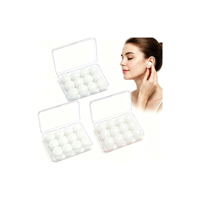 36Pzs Tapones de Oídos para Dormir Silicona, Moldeable, Impermeable