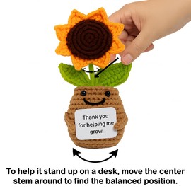 Decoden Emotional Support Crochet Flowers, Flower Crochet, Crochet Sunflower, Emotional Support Plush for Women, Crochet Plants, Thank You Gifts, Teacher Appreciation Gifts (Thank You Gift)