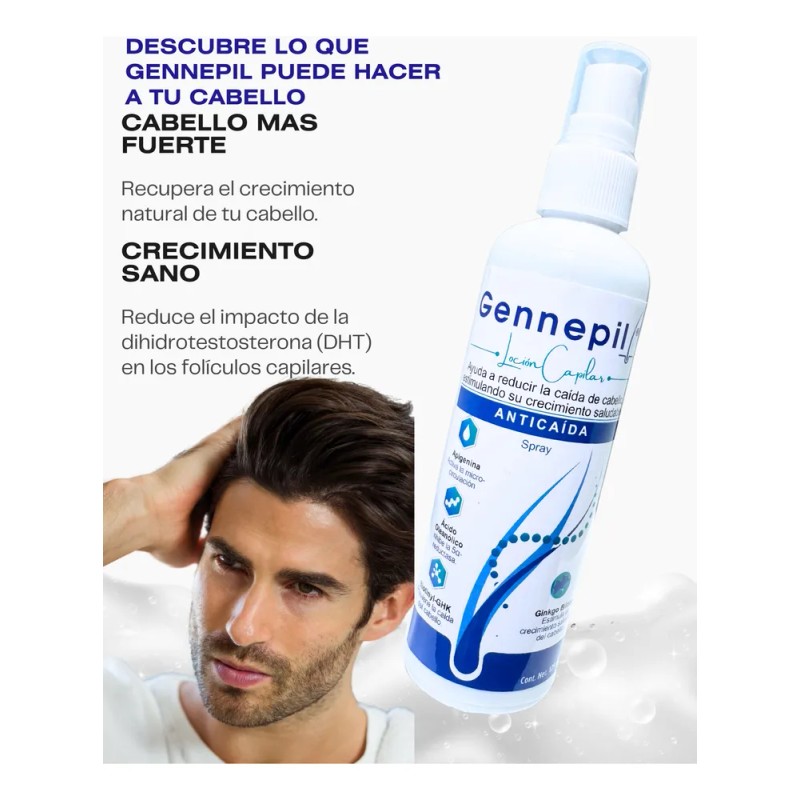 Loción Anticaída Y Crecimiento Capilar Gennepil 125ml