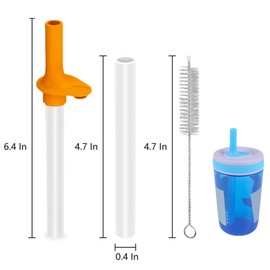 NCYOEW Replacement Straws for Zak Designs Kelso 15OZ and 12OZ Water Bottle with Cleaning Brush, Pack of 8
