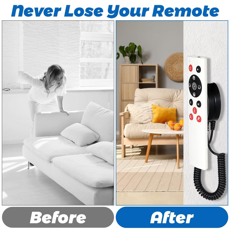 HJZHII 2Pack Magnetic Remote Control Holder with Spring Ropes, Retractable