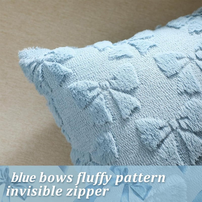 Pillow Cases, Pillowcases, 2 PCS Cushion Covers with Bow Design,