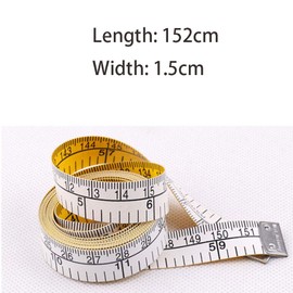 2 Sided Tape Measure 152cm 60 Inch Metric Measuring Tool for Measuring Body, Tailor Sewing (Yellow & White, Pack of 5)