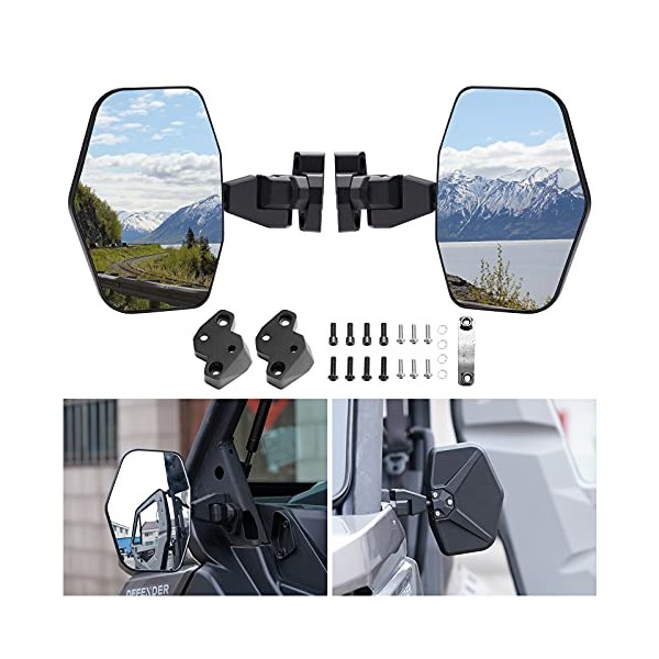 A & UTV PRO Defender Side Mirrors Compatible with Can-Am
