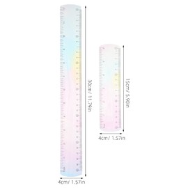 VICASKY Regla Flexible de Silicona Portátil de 15 y 30cm para Estudiantes y Profesionales, Paquete de 4 Piezas Adecuado para Oficina y Escuela