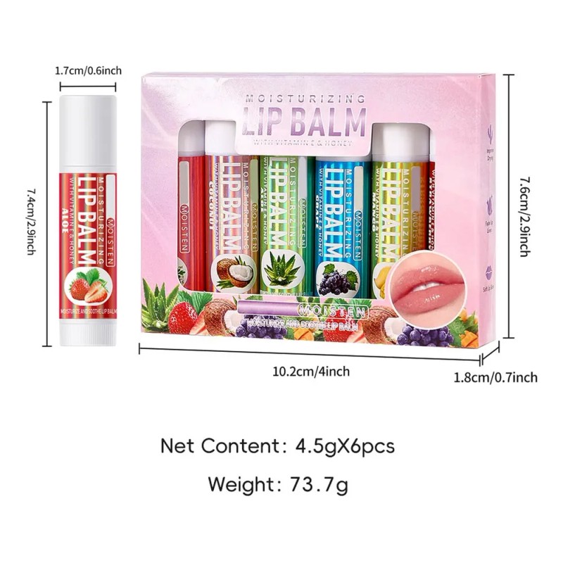 Set De Bálsamo Labial Con Sabor A Fruta Bálsamo Labial