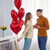 40PCS Red Heart Balloons, 18 Inches Foil Heart Shaped Balloons