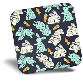 Destination Vinyl ltd Fridge Magnet - Cute Bunny Rabbits Carrots Animal for Office, Cabinet and Whiteboard, Magnetic Stickers, 44768