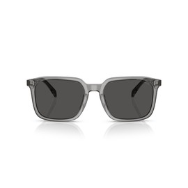 COACH Men's HC8411U Universal Fit Square Sunglasses, Transparent Grey/Grey Solid, 55 mm