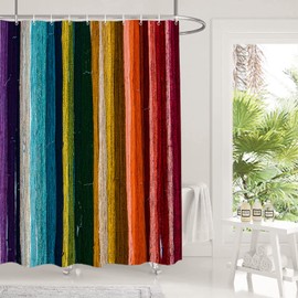 Shrahala - Cortina de ducha decorativa de color arco iris, 72 x 72 pulgadas, impermeable, semitransparente, sin forro, para baño