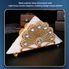 Golden Metal Napkin Holder Exquisite Light Luxury European Style Zinc