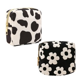 FUHAMJ 2 Pezzi Borsa Per Cosmetici Per Donna, Pochette Trucchi Donna, Trousse Trucchi Organizer,Makeup Bag, Pochette Da Viaggio Mare Elegante, Ideale Come Regalo Da Viaggio
