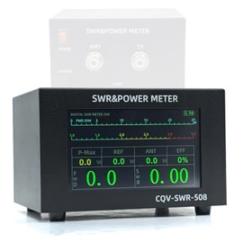 SWR Meter, 200W High Power Digital SWR Meter with 1.8 to 54 Frequency 4.3 Inch IPS Color Display Auto Shutoff and Fine Tuning Function