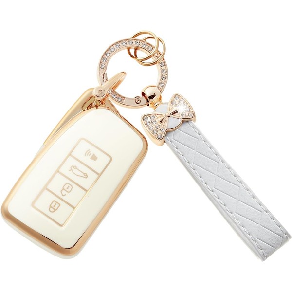 Binuiakl8y for Lexus Key Fob Cover with Keychain, TPU Case