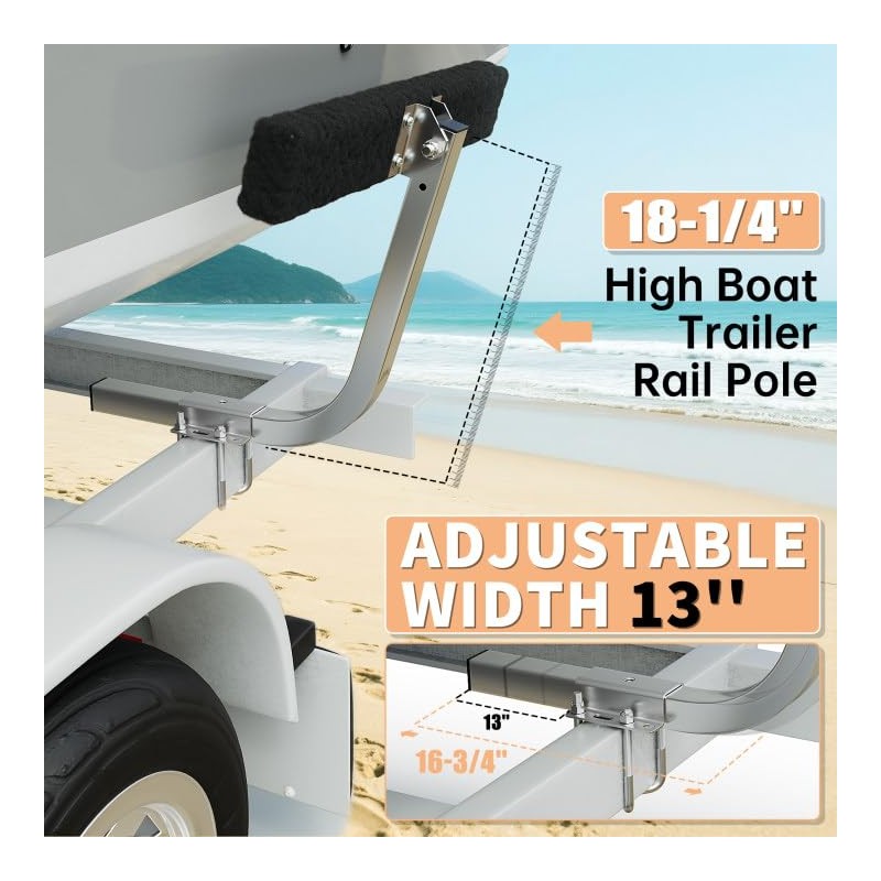 ECOTRIC Boat Trailer Guide 2 Foot Bunk Board Guide-On Rails