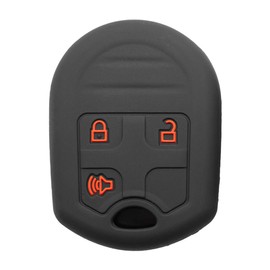 Silicone Key Fob Cover, Remote Key Protector Fit for Ford Edge Expedition Explorer F-150-450 2011-2016, 3 Buttons Key Fob Cover Protector for 164-R8070 CWTWB1U793 (Black)