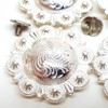 Set of 4, 1-1/2" Saddle Bright Silver Round Berry Concho