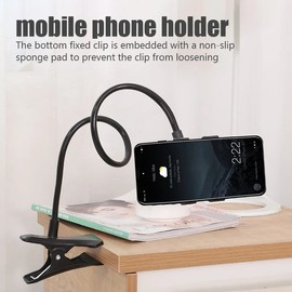 OrganiMax Universal Mobile Phone Holder – Flexible Gooseneck Arm with Secure Clamp, Bedside and Desktop Mount
