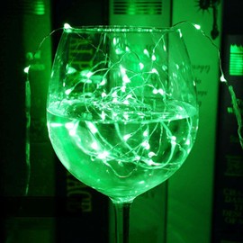 JUSTPRO 6 Pack Fairy Lights Battery Operated String Lights - 7ft 20 LED Waterproof Silver Wire Firefly Lights for DIY Wedding Décor Table Centerpieces Craft Mason Jars Party Decor(Green)