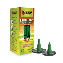 Mosquito Guard Mosquito Guard 45pcs Mosquito Repellent Incense Cone with 2 Ceramic Dishes - Mosquito Repellent for Patio C No Deet Plant Based Mosquito Repellent Outdoor