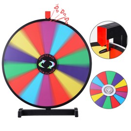 WinSpin 24" Heavy Duty Spinning Prize Wheel Large 14 Slots Tabletop Color Roulette Wheel with Dry Erase Marker & Eraser for Trade Show Fortune Spinning Game, Classic Series