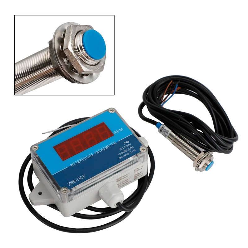 Frezon DC 8-24V IP68 Waterproof Hall Tachometer Digital LED Motor