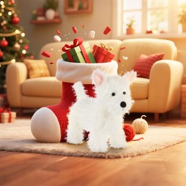 Apricot Lamb Cute Toys Plush White West Highland Dog Puppy Stuffed Animal Soft Cuddly Perfect for Kids