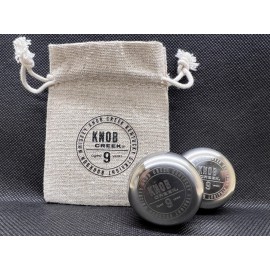 Knob Creek Stainless Steel Reusable Ice Cubes, Set of 2 w/Burlap Bag Brand New