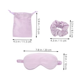 Baluue Faux Silk Sleep Mask Set Breathable Eye Cover with Adjustable Strap Includes Travel Bag Hair Tie for Deep Sleeping and Sensitive