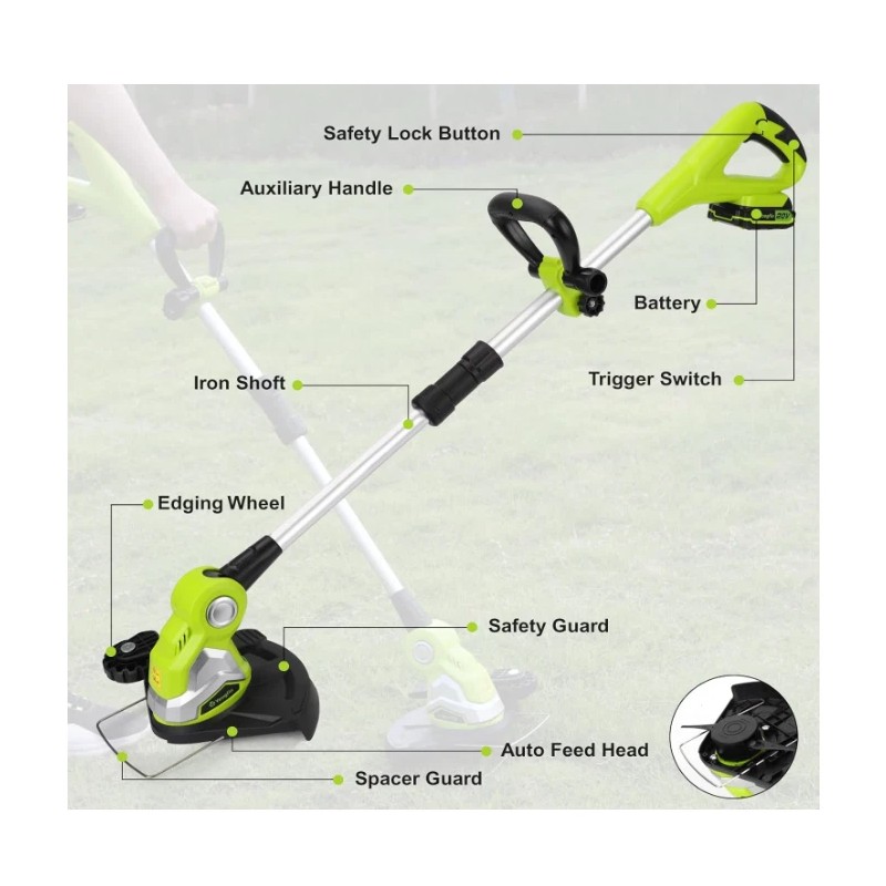 Yougfin Cordless Lawn Trimmer Weed Wacker 3 in 1, 20V