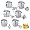 Retro Style Tea Leaf Mesh Strainer Infuser Set - 6