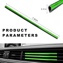 NYTKL 20 PCS Car Air Conditioner Decoration Strip, Waterproof Car Vent Outlet Grille Modeling Trim Strip Line, Bendable Decorative Car Interior DIY Filler Insert Strips for Vehicles (Shiny Green)