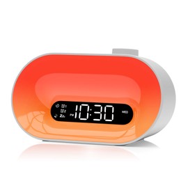 APUZOM Light Alarm Clock Sunrise Wake Up Light Bluetooth Speaker with Alarm Clock